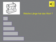 Aufgabenbild Therapiemodul Schriftsprachproduktion: Schätzen Wortlänge